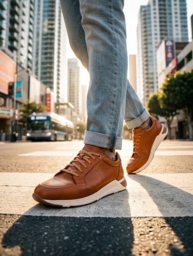 Sneakers (Кросівки) М коричн шкіра D-3077S Brown Conhpol