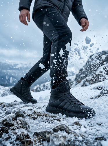 Winter boots (Черевики) на натуральному хутрі М чорний шкіра 4008988-ш KADAR