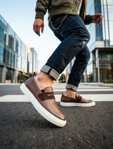 Loafers (Лофери) М беж шкіра 3302S Beige Conhpol