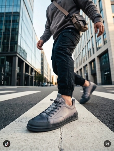 Sports shoes (Спортивне) М сірий шкіра FD8967N-J27 Cosottinni 40(р)