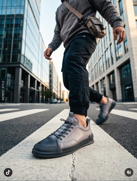 Sports shoes (Спортивне) М сірий шкіра FD8967N-J27 Cosottinni 40(р)