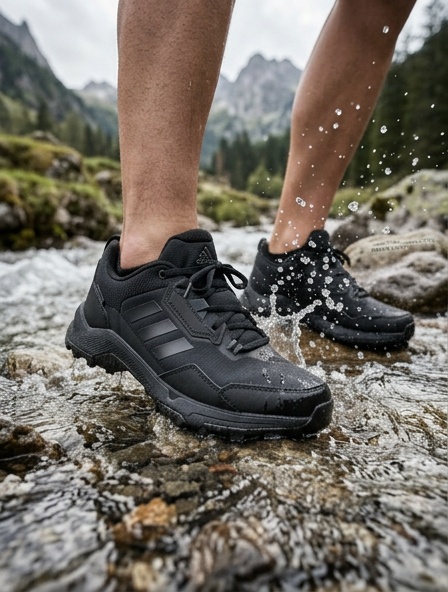 SNEAKERS ( КРОСІВКИ )  М чорний водовідштовхувальний поліестер A-9080-3 