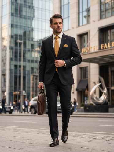 Чоловічий одяг Класичні костюми SLIM М чорний 65 % POLY , 35% VISKON 1432 BLACK ZI.GANALI