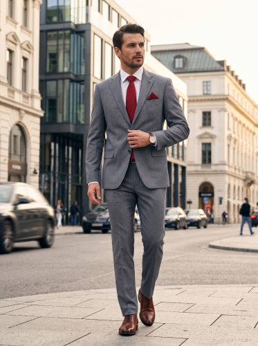 Чоловічий одяг Класичні костюми SLIM М сірий 65 % POLY , 35% VISKON E33 Light grey ZI.GANALI