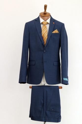 Чоловічий одяг Класичні костюми SLIM FIT М сіро-синій 80% WOOL, 20% VISCOSE 330 ROMASTER