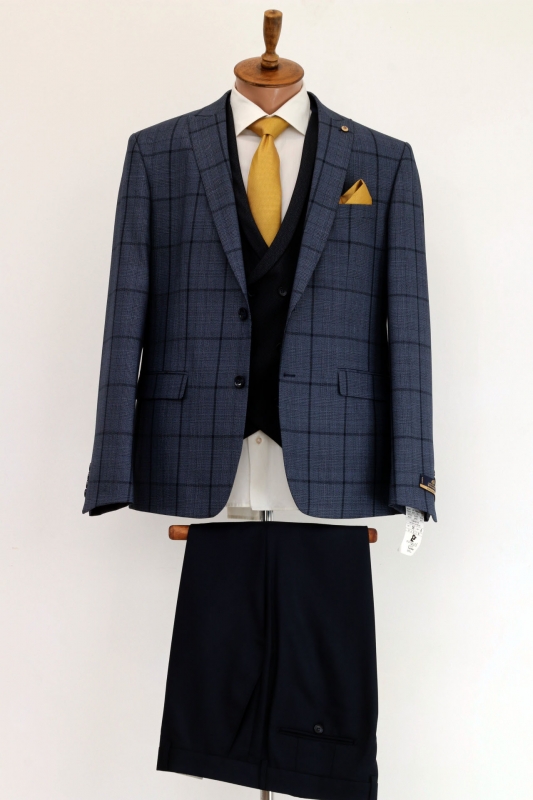 Чоловічий одяг Класичні костюми SLIM FIT трійка М сірий 76% WOOL, 20% POLYAMID, 4% LUCRA 8434 GONZALES Чоловічий одяг р46 рост6(р)