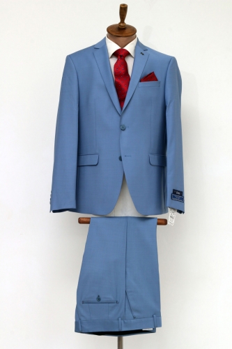 Чоловічий одяг Класичні костюми SLIM FIT М блакитний 86% WOOL, 10% POLYAMID, 4% LUCRA YUNSA 386-07 BLUE AMONCE