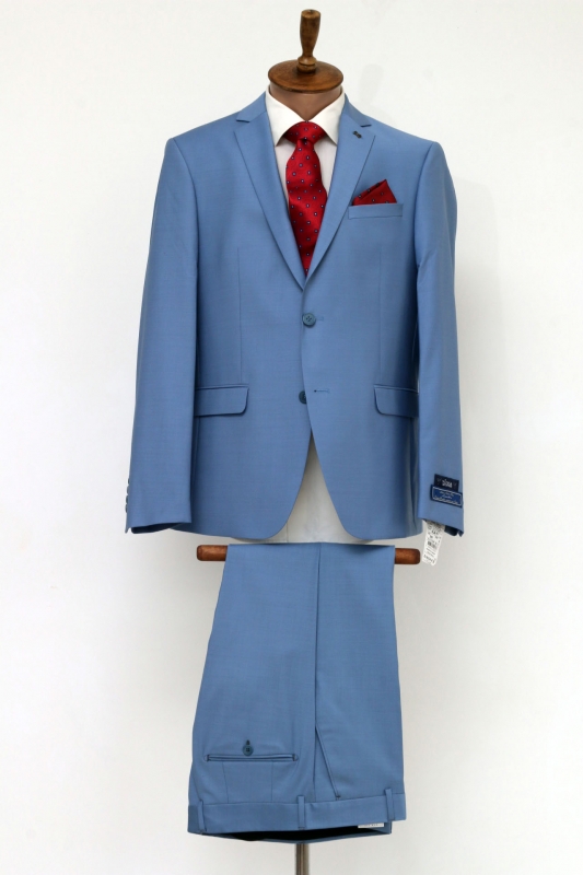 Чоловічий одяг Класичні костюми SLIM FIT М блакитний 86% WOOL, 10% POLYAMID, 4% LUCRA YUNSA 386-07 BLUE AMONCE