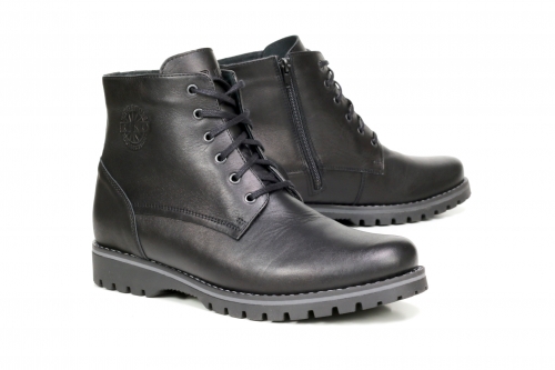 Winter boots (Черевики)  М чорний шкіра 867 black RIKO