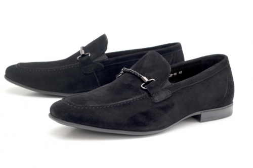 Loafers (Лофери) замш М чорний шкіра D778N-102-18 Cosottinni