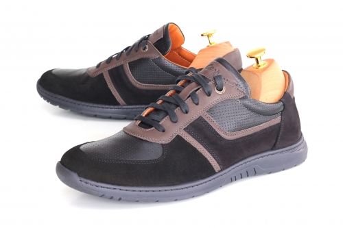 Sneakers (Кросівки) М чорний шкіра D-2700S Black Conhpol