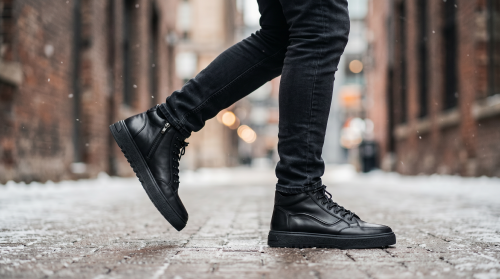 Winter boots (Черевики) натуральне хутро М чорний шкіра 46916988-ш KADAR